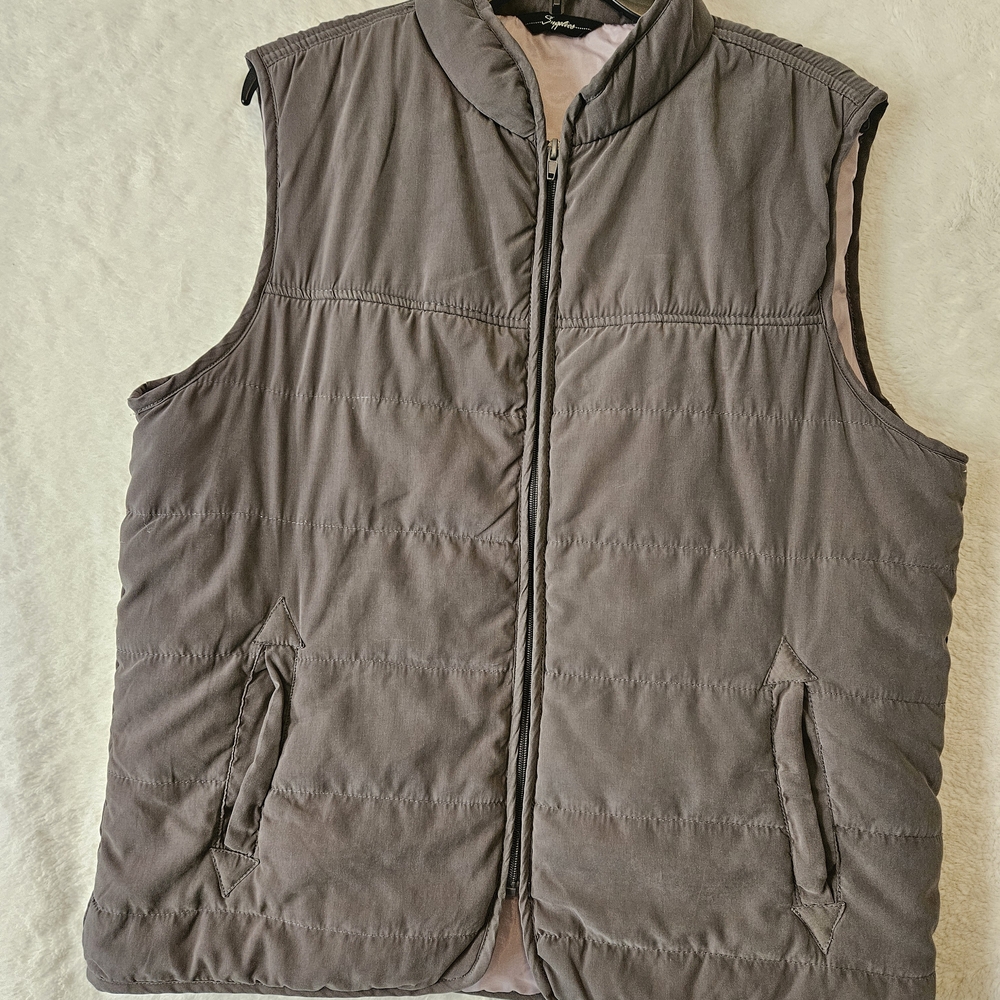 Quilted Sleeveless Vest - Gray
